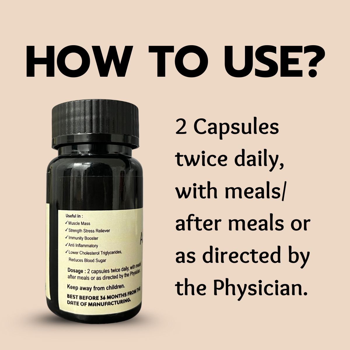 Fit Fusion Ayurveda Ashwagandha Capsules 500mg - View 4