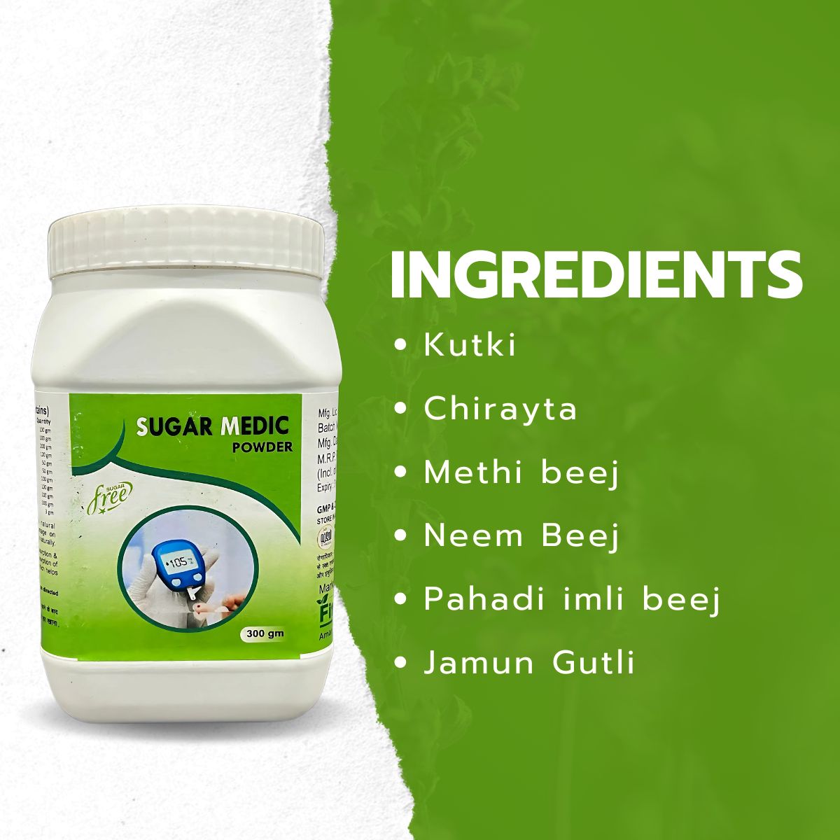 Fit Fusion Ayurveda Diabetes Control Powder - Sugar Medic 300g - View 3